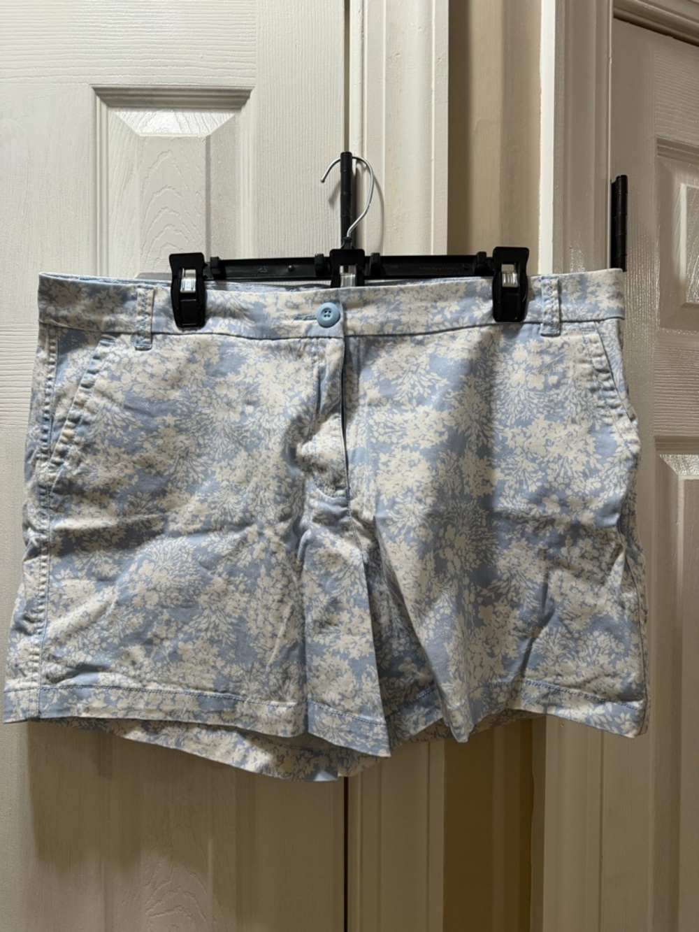 crown & ivy Light Blue and White Floral Bermuda Shorts